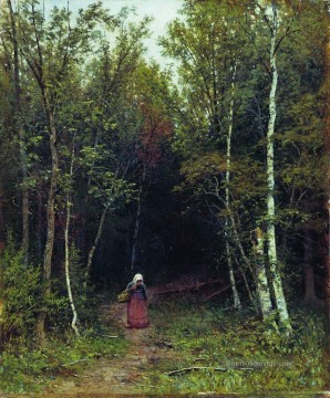  landschaft - Landschaft mit einer Frau 1872 Ivan Ivanovich Bäume